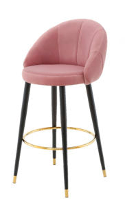 Ashley High Back Stool - Blush Pink